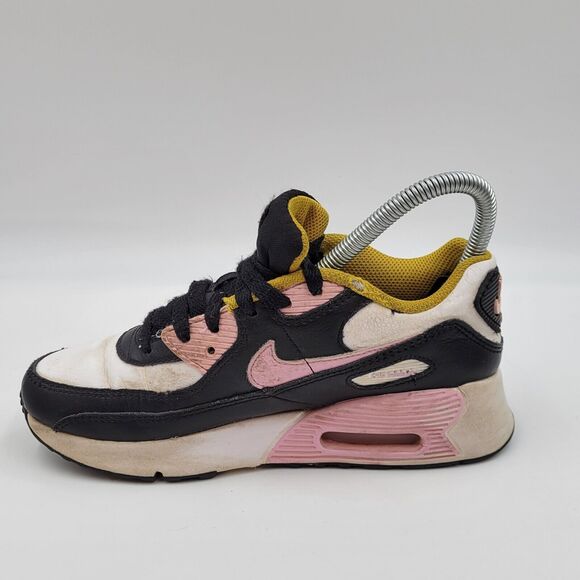 Nike Air Max 90 Leather GS Black Light Arctic Pink Sneakers CD6867 007 Size 3Y - Picture 6 of 10